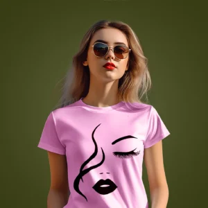 pink printed T shirt